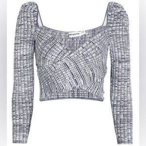 Self-Portrait Black and White Textured Top